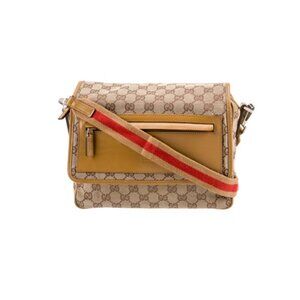 Gucci GG Canvas Front Flap Crossbody Messenger Bag